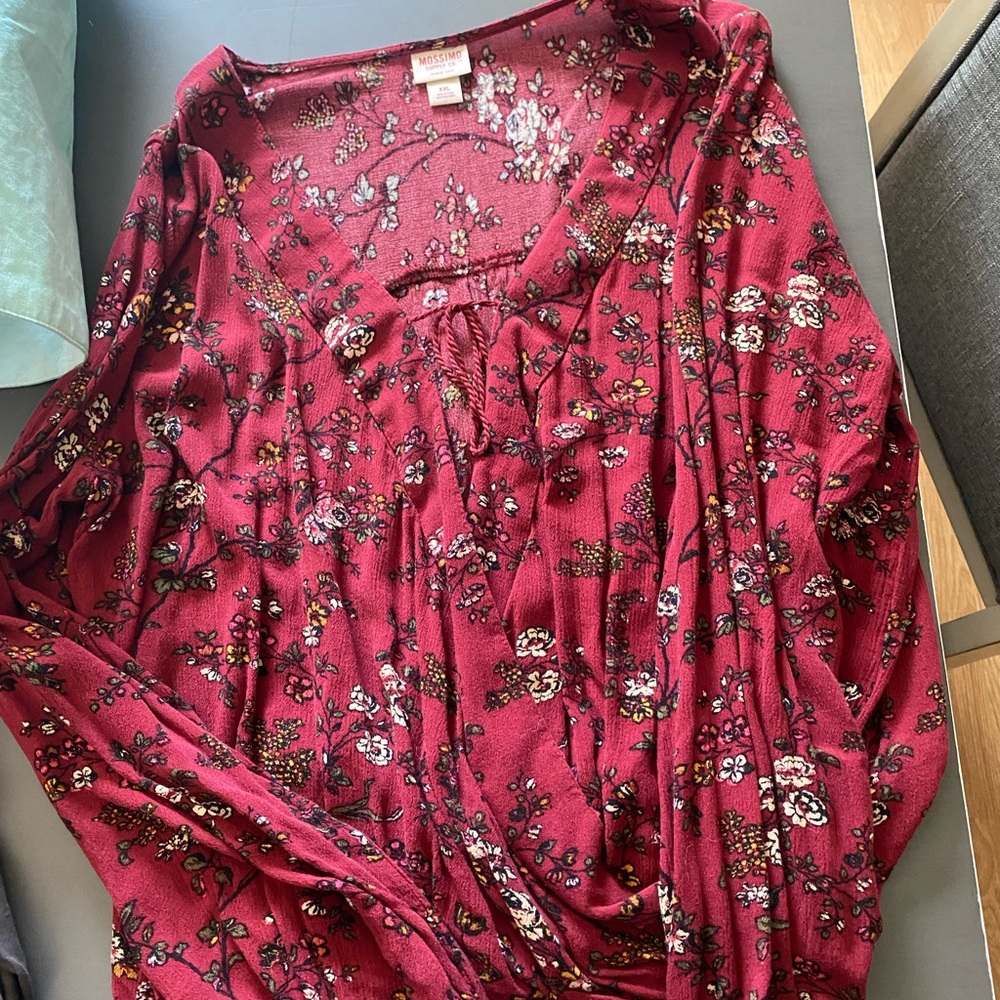 Target pattered wrap blouse